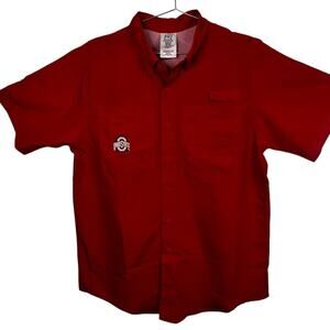 Ohio State Buckeyes ProEdge Vented Fishing Shirt | Men’s Medium – Red Button-Up
